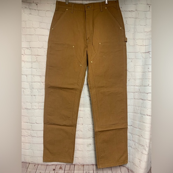 Vtg Carhartt Duck Canvas Cargo Double Knee Pants Size 36 x 34
